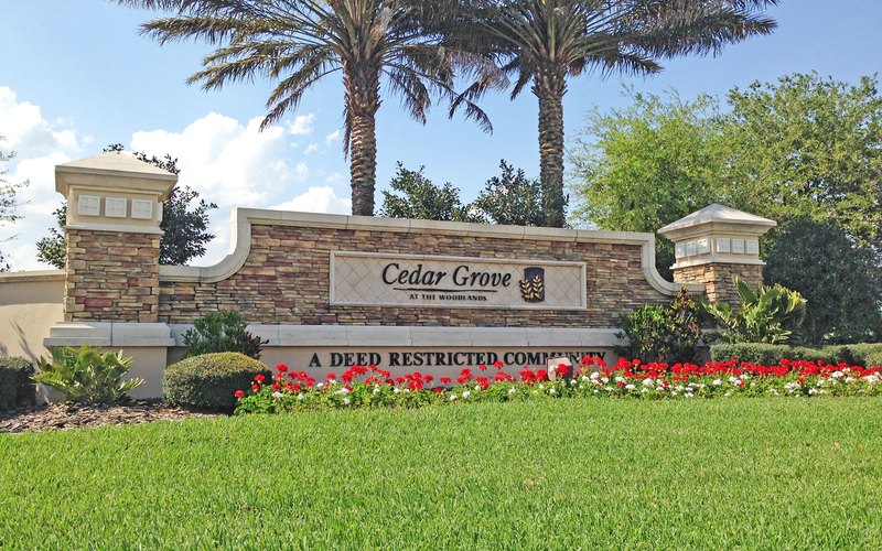 Cedar Grove entrance sign