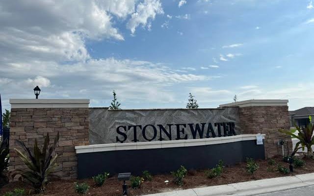 Stonewater entrance sign